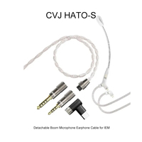 CVJ Hato-S Detachable Boom Microphone Earphone Cable for IEM Audio Pickup Gaming Esports Livestreaming With mic For TRN KZ