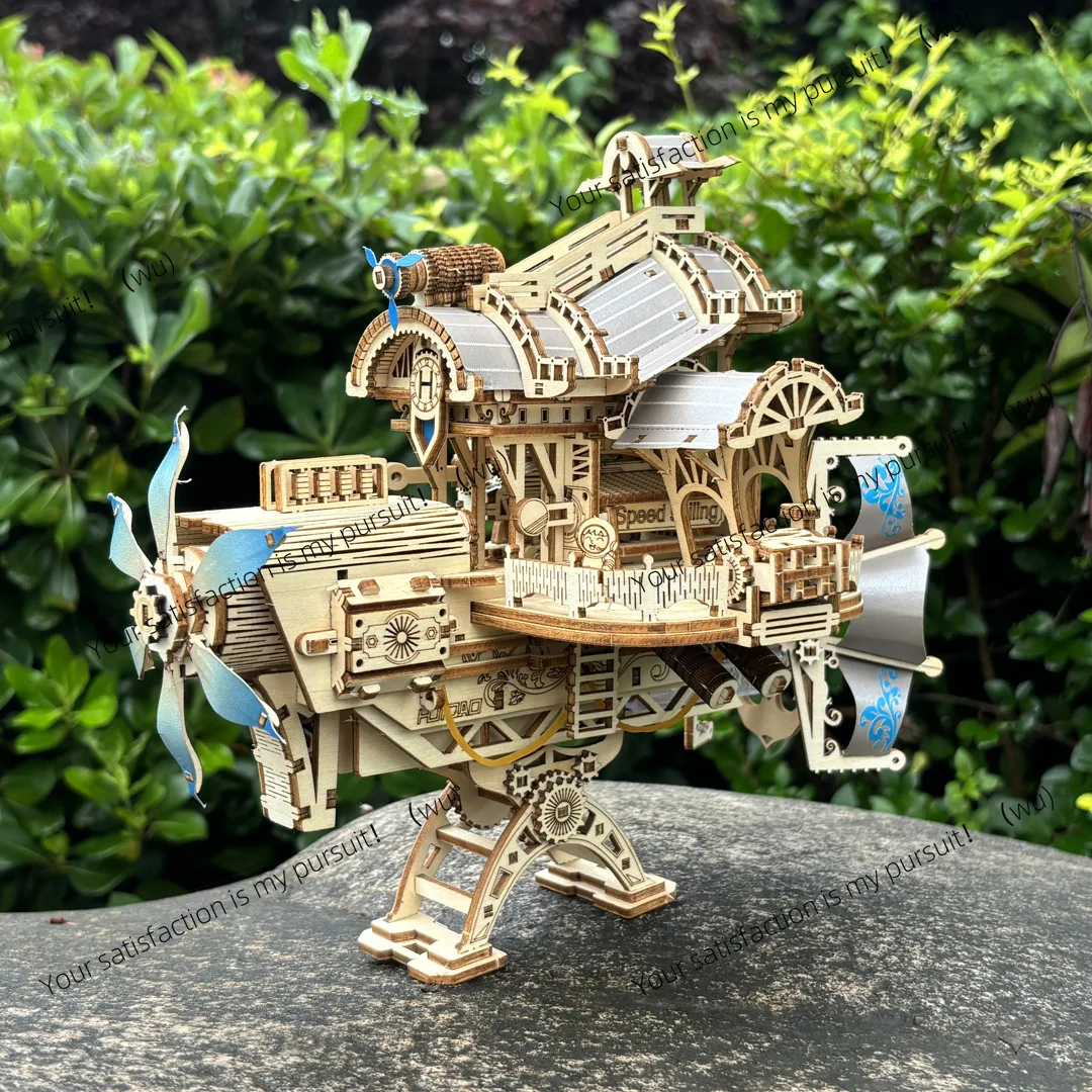 

3D puzzle wooden DIY assembly pirate ship carousel ferris wheel pumpkin car ocean sailing model