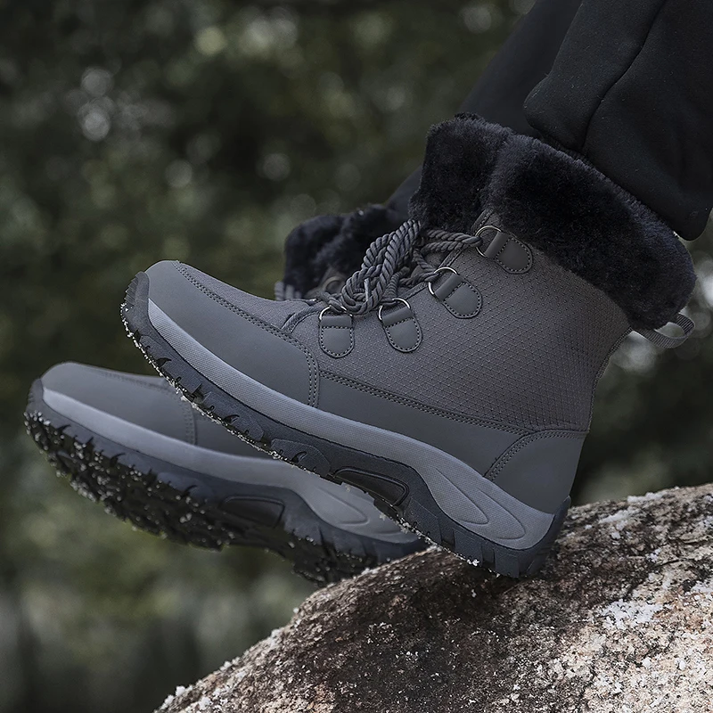 

Зимние зимние ботинки, женские уличные теплые плюшевые ботильоны с высоким берцем, мужские нескользящие однотонные повседневные женские туфли на толстой подошве, мужская обувь