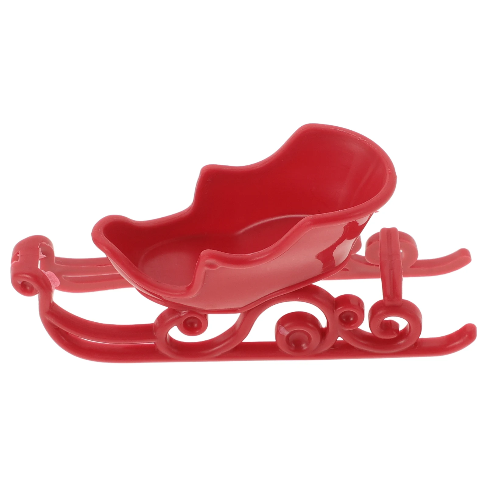 

Mini Christmas Sleigh Plastic Santa Sleigh Reindeer Car Miniature Ornaments Festive Red Desktop Bookshelf Decor Christmas