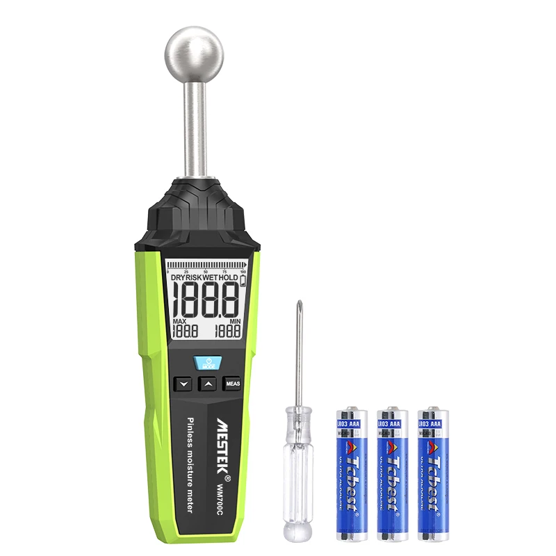 

Non-invasive Digital Spherical Moisture Tester Multifunctional LCD Display Soil Plank Wall Wood Concrete Moisture Tester