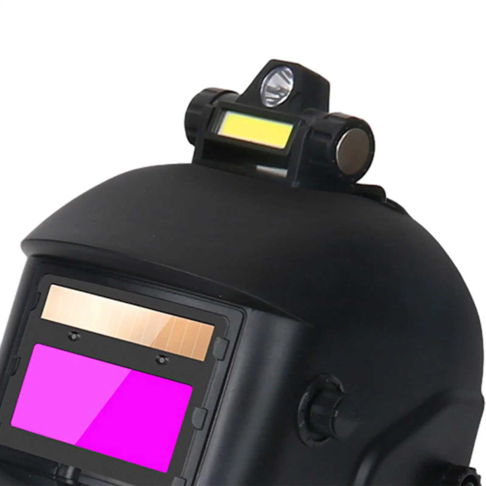 Welding Helmet with Lamp Solar Power Convenient Head Mounted Protective Gear