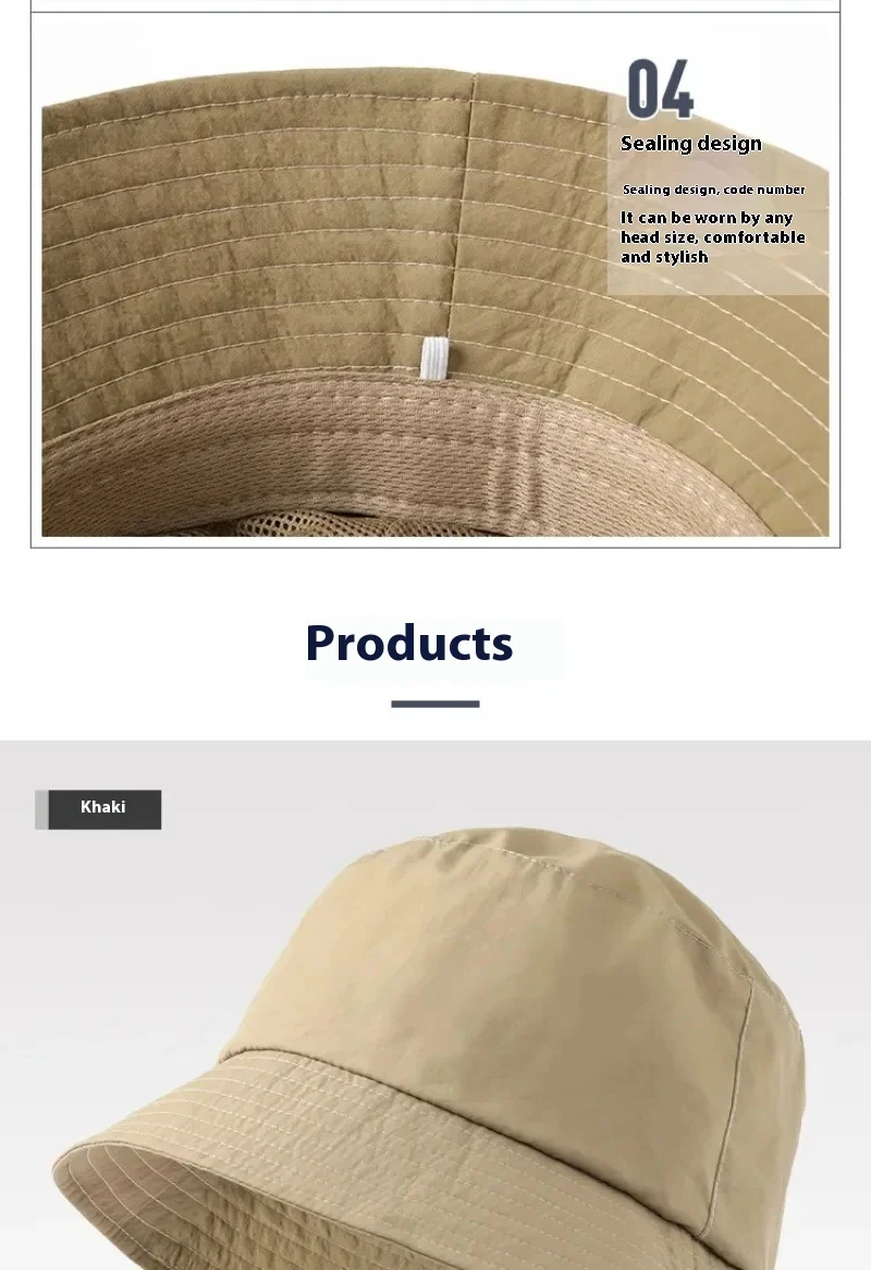 Wasserdicht Große Größe XL62cm Sonnenhut Männer Frauen Sonnenschutz Bergsteigen Großen Kopfumfang Sommer UV Schutz Eimer Hut – Detail 6