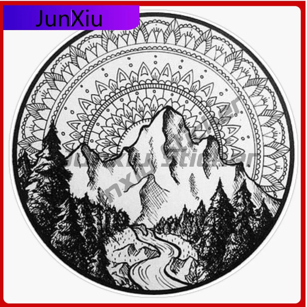 

Mountain Mandala Vinyl Sticker Waterproof Decal Accessories Car Laptop Wall Window Bumper New Car Stickers For Cars Yz250x Decal