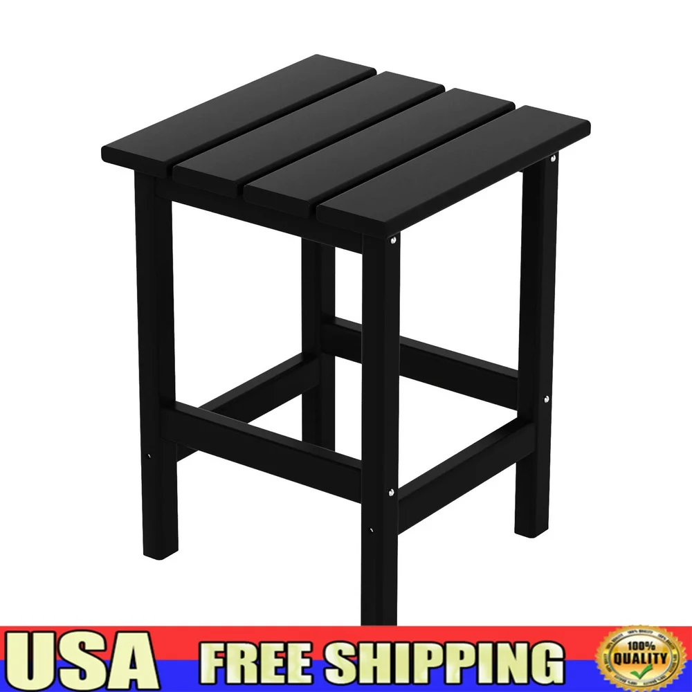 

Durable Outdoor Patio Side Accent Table HDPE Plastic Weather Resistant Easy Clean Indoor Outdoor Use Simple Assembly