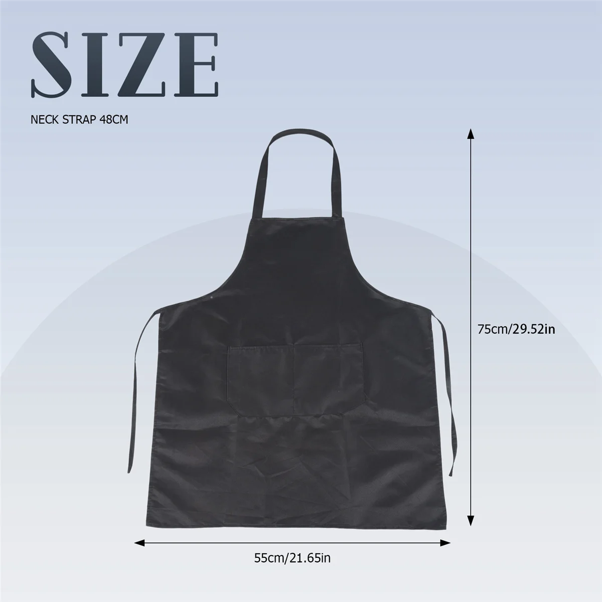 Plain Apron with Front Pocket Kitchen Cooking Craft Baking Black