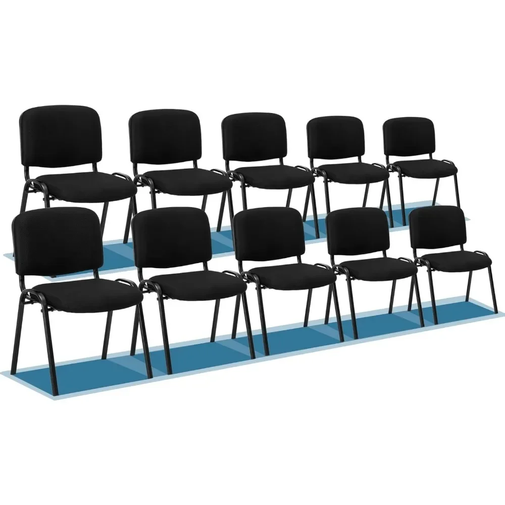 Waiting Room Chair, 10-Pack Black Mesh Church Chairs Conference Room Stackable Armless Chairs Set, Waiting Chair