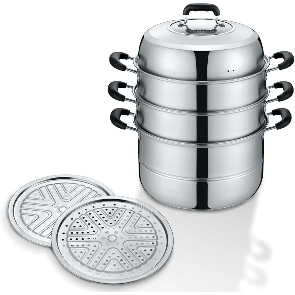 

3 Tier Premium StainlSteel Steamer Set (32 CM)