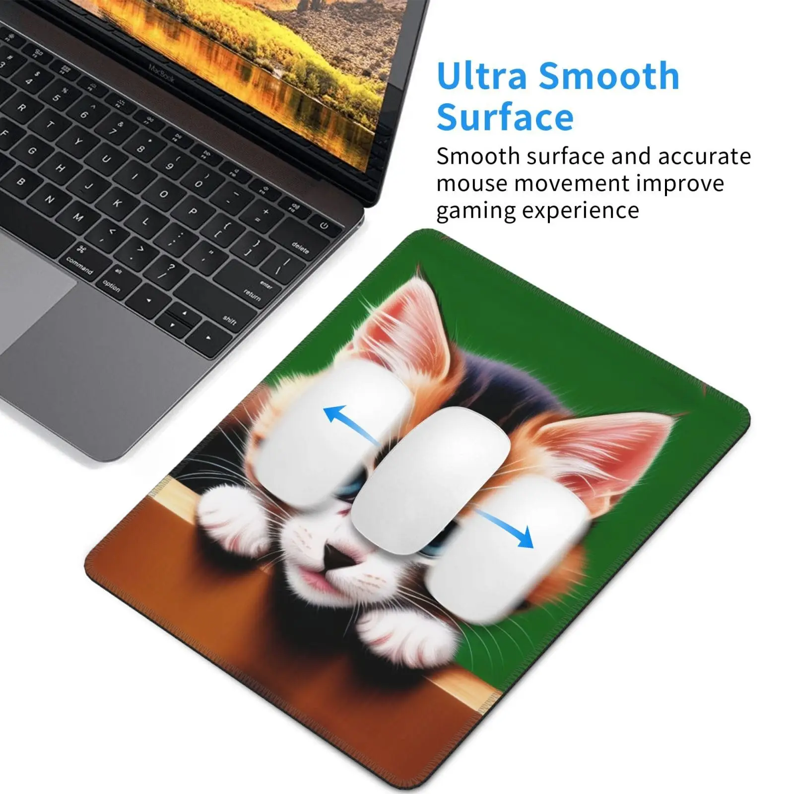 Di alta Qualità Simpatico Gattino Gatto Stampa Gaming Mousepad Gamer Mouse Zerbino Tastiera Tappetini Scrivania Pad Mousepad 22x18 cm Per Il Computer