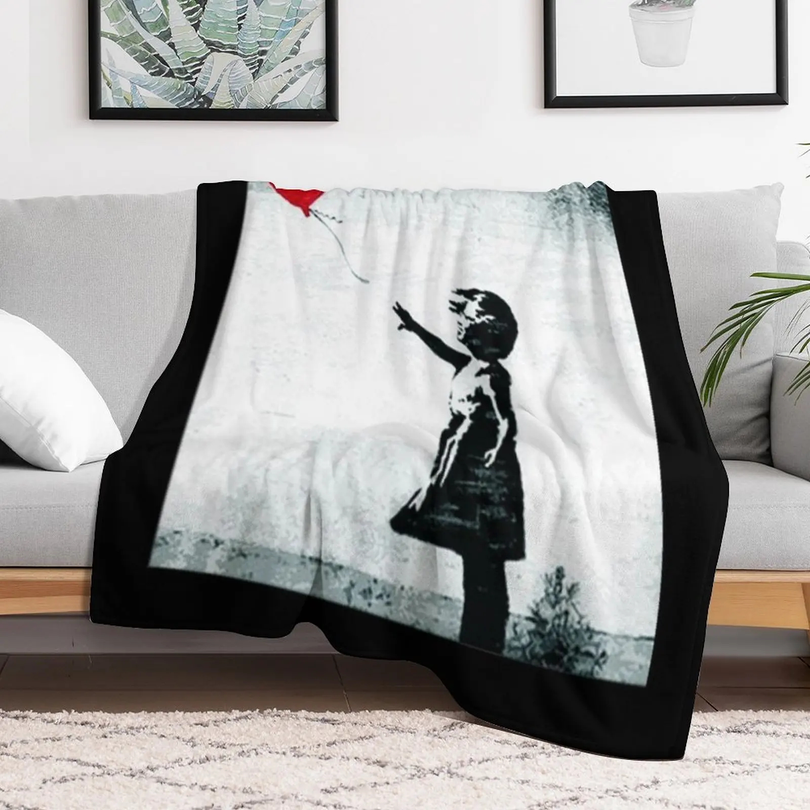 Banksy Hope Throw Blanket Wrinkle Resistant Lightweight Blanket