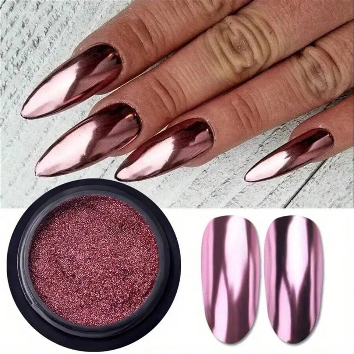 1pc Kürbis Magie Spiegel Pulver Chrom Nagel Pulver Holographische Laser Farbe Nagel Pulver Funkelnden Nail art Creation Werkzeug – Detail 12