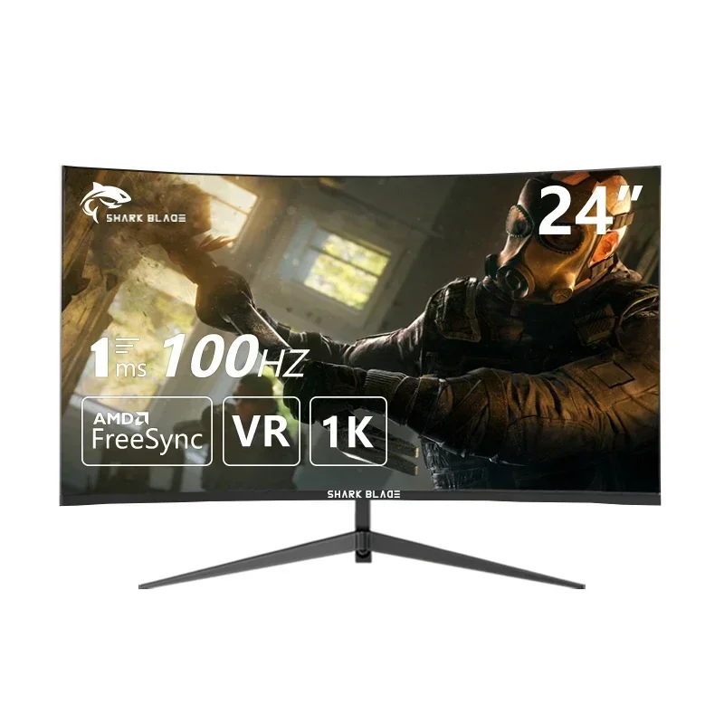 

24Inch Computer Monitor Full HD 1920x1080p VA Display 75Hz 3000:1 Contrast Ratio with HDMI VGA Frameless x mm VESA