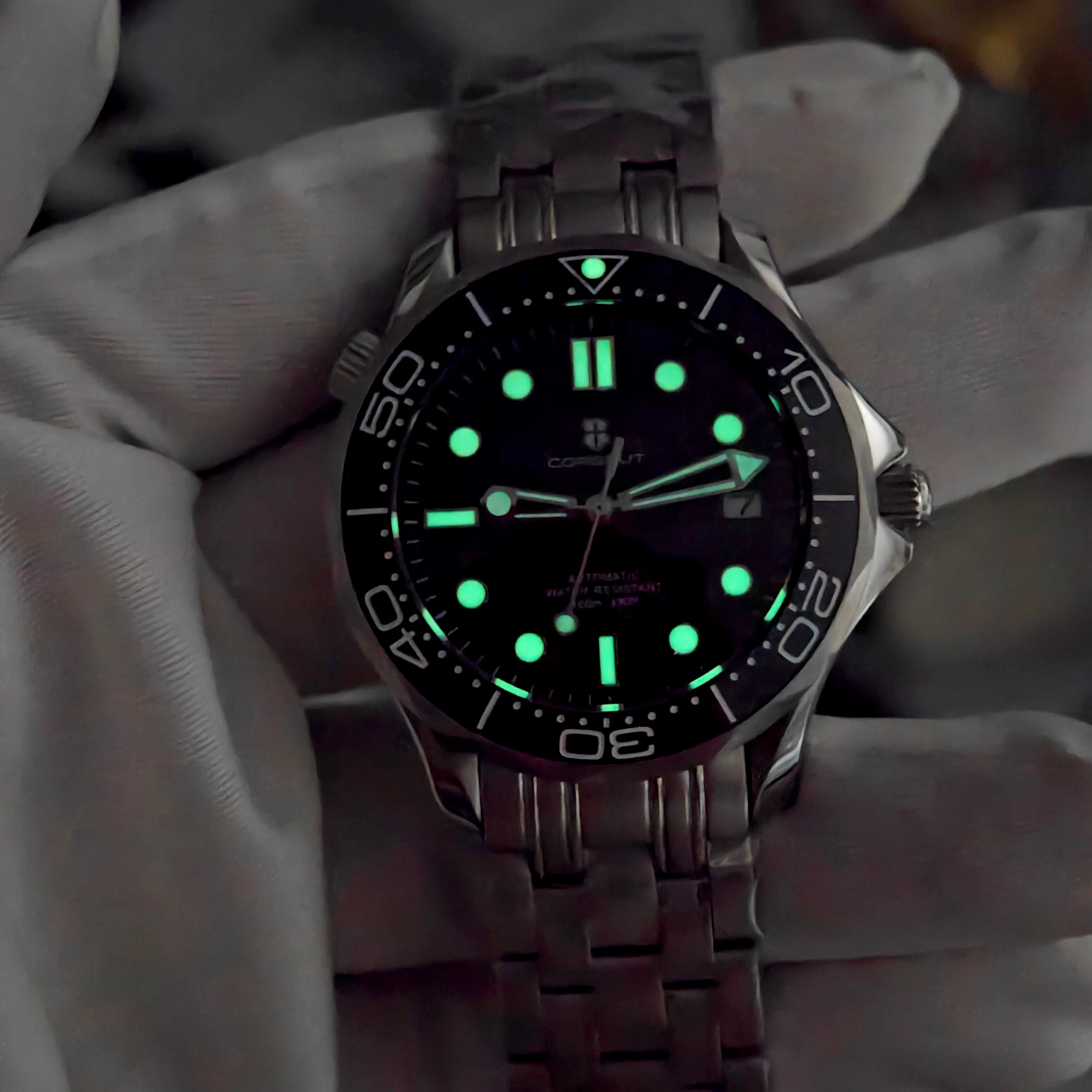 Herrlich Gefertigte 40mm Automatische Mechanische Herrenuhr mit CORGEUT NH35 Uhrwerk, Saphirglas, Taucheruhr Reloj – Detail 8