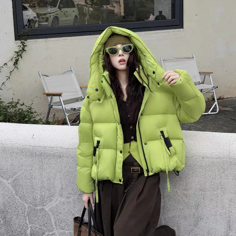 Overjas Witte Eendendons Vrouwen Warme Vrouwen Donsjack 2025 Winter Nieuwe Hoge Kwaliteit Capuchon Vrouwen Donsjack Mode Parker H767