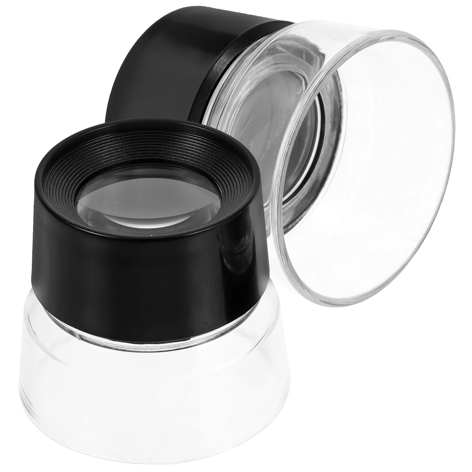 

2Pcs Cylindrical Magnifying Glass 10X Portable Watchmaker Loupe Reading Reading Loupe Glasses Black Travel Size