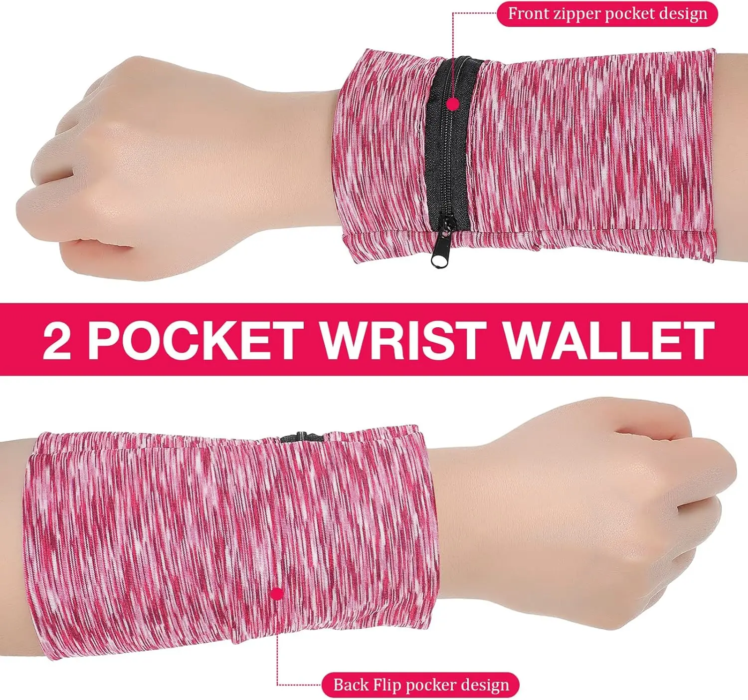 Zipper Multi Purpose Arm Wrist Storage Bag For Men Women Outdoor Running Cycling Sports Pocket For Key And Small Change Storage