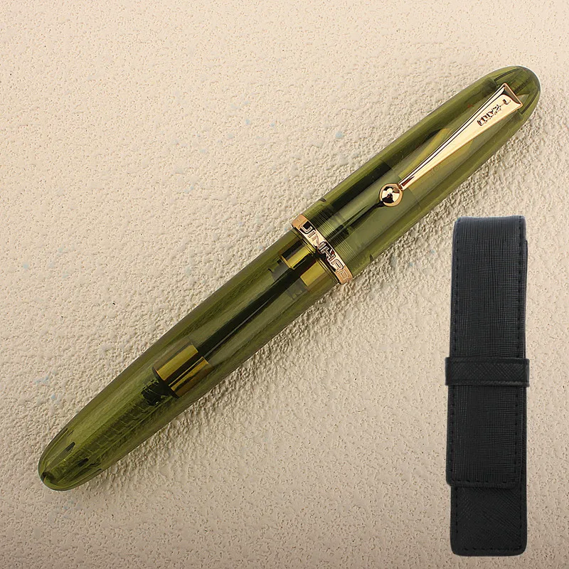 Jinhao 9019 Fountain Pen Limited Heartbeat F0.5MM Nib Olive Green Transparent Barrel for Calligraphy Signature A7555