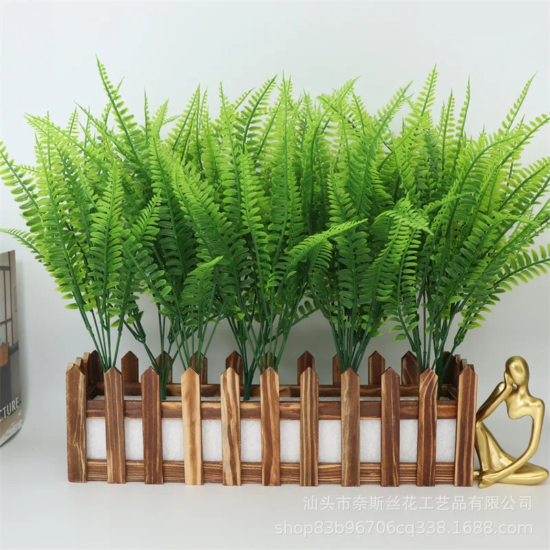 

Simulated Plant Leaf Persian Grass Leaf Phoenix Tail Grass Fern Leaf Decoration Indoor Outdoor Garden Green Plant Flower Basket
