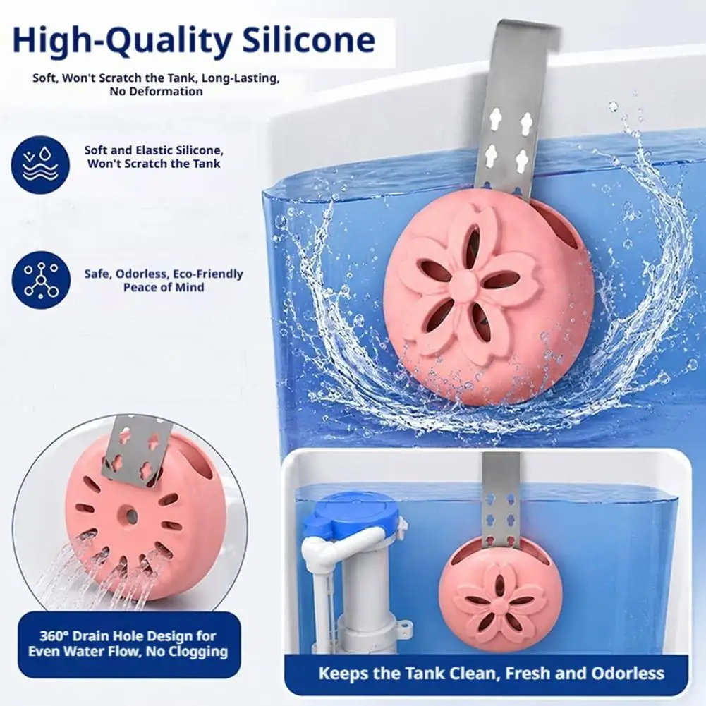 Silicone Toilet Tank Cleaner Holder Multi-Functional Toilet Seat Ring Hanging Cleaning and Deodorizing Device Support view 4