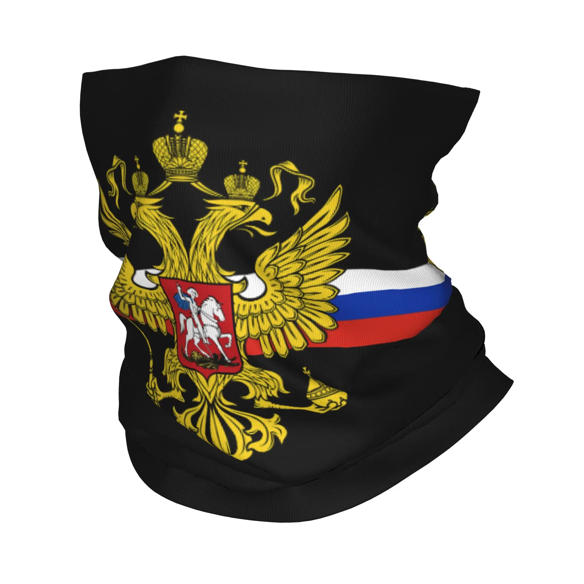 Coat of arms of Russia Bandana Neck Warmer Women Men Winter Ski Tube Scarf Gaiter Russian Flag Face Cover