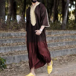 2023 Men Jubba Thobe Islamic Clothing Ramadan Mens Abaya dress Long Robe Saudi Wear Musulman Caftan Jubah Dubai Dress MY903