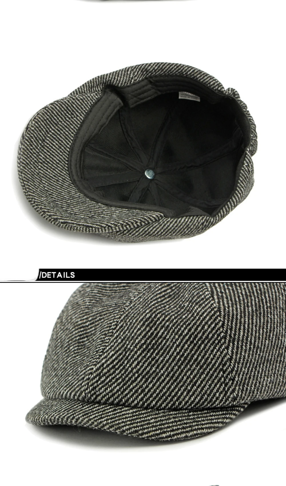 HT4962 Baskenmütze für Männer und Frauen, Retro-Künstlermütze, gestrickte Ivy-Flatcap, Frühling, Herbst, Winter, achteckige Baskenmütze – Detail 10