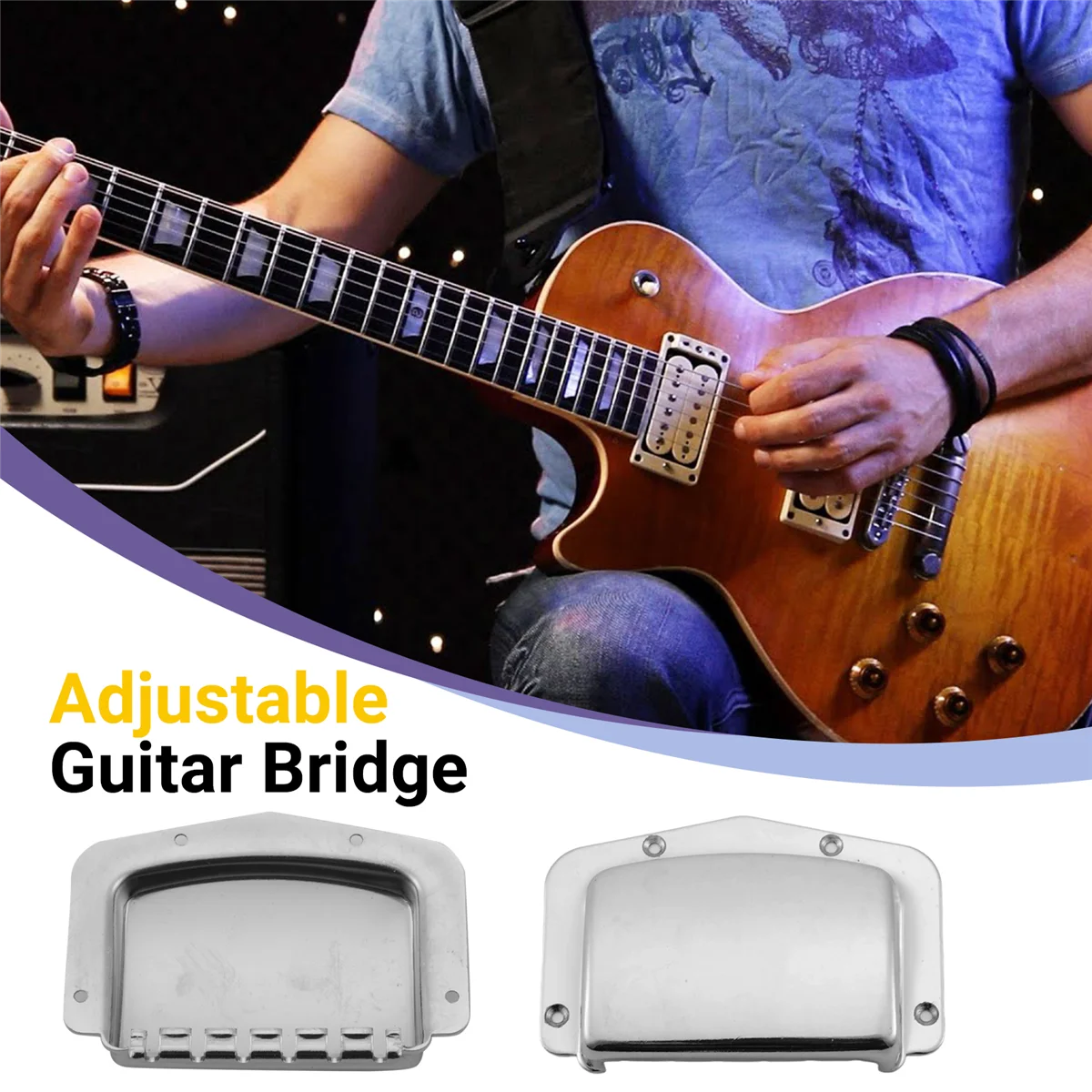 AA84 1 ชุดคงที่ปรับสะพาน Tailpiece สําหรับ Teisco Harmony Kay กีตาร์ใหม่