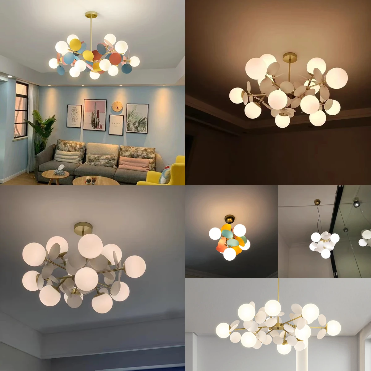 

Modern Colorful Chandelier Petals Art Design Pendant Light Kid's Room Droplight Living Room Dining Table Hotel LED Hanging Lamp