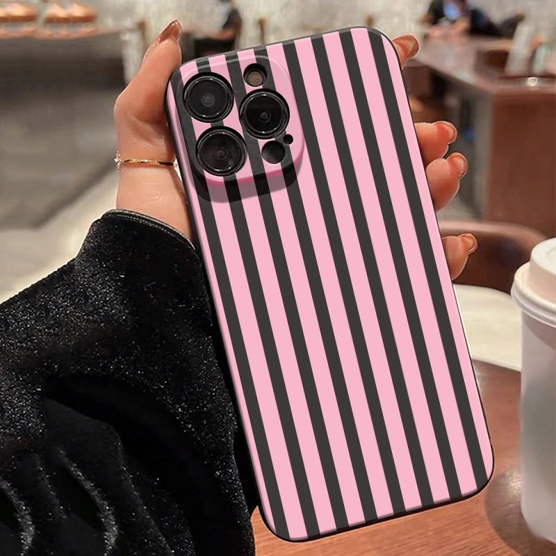 Coque de téléphone à motif de rayures roses minimaliste, étui pour Honor X9C, Honor X9 X8 X7A X7B X6 Magic 7 6 5 4 Lite 300 200 100 90 Pro
