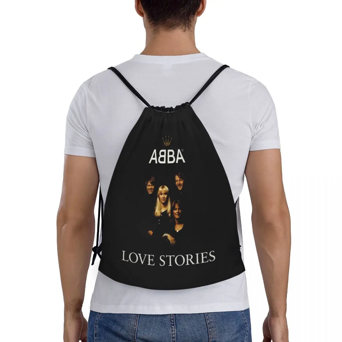 

Рюкзаки Abba Death с металлической лентой, модные портативные карманные спортивные сумки на шнурке, сумки для книг для студентов-путешествий