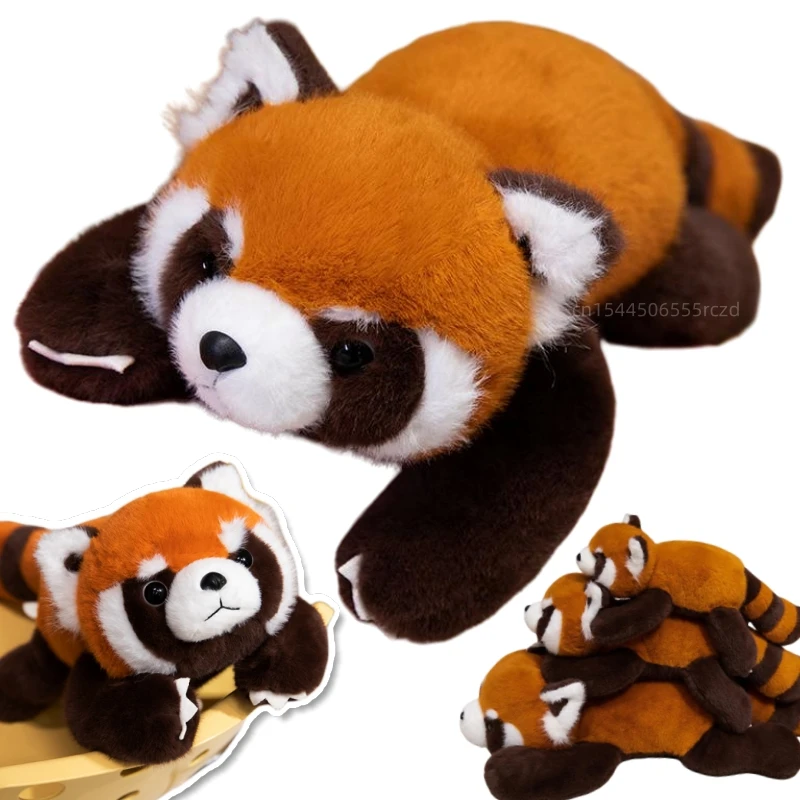 80cm Simulation High Quality Kawaii Raccoon Plush Doll Pillow Long Tail Red Panda Plush Toy Home Decor Gift For Boys And Girls