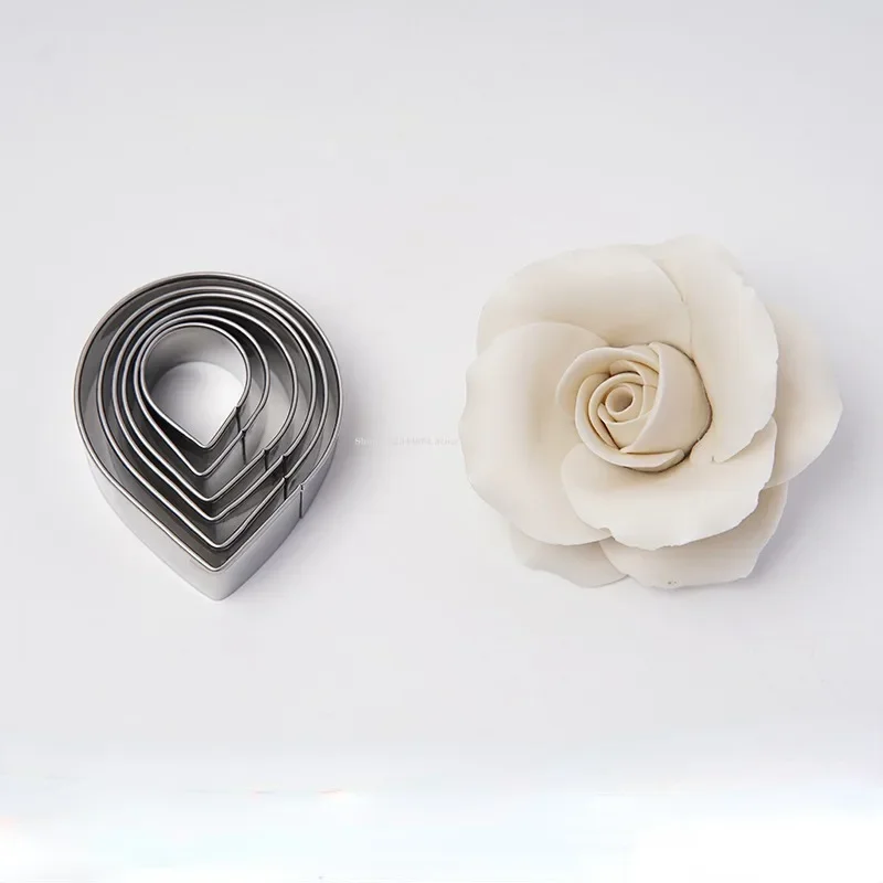 Stainless Steel Petal Mold Set Polymer Clay Cutter Cutting Mold Pottery Tool DIY Manual Model Clay Rose Flower Modeling Tool