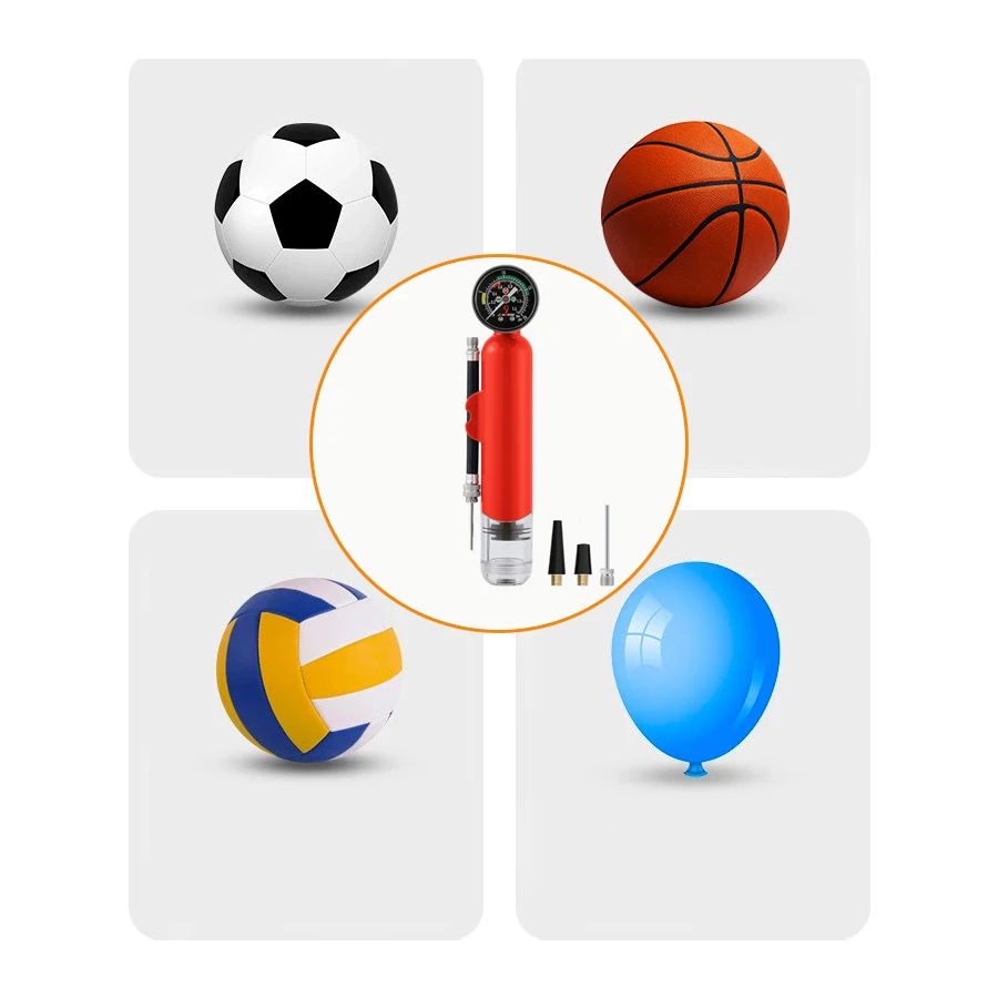 مضخة هواء يدوية، مضخة هواء محمولة متعددة الوظائف بإبرة مضخة، مناسبة للمنتجات الخارجية مثل كرة السلة وكرة القدم #4