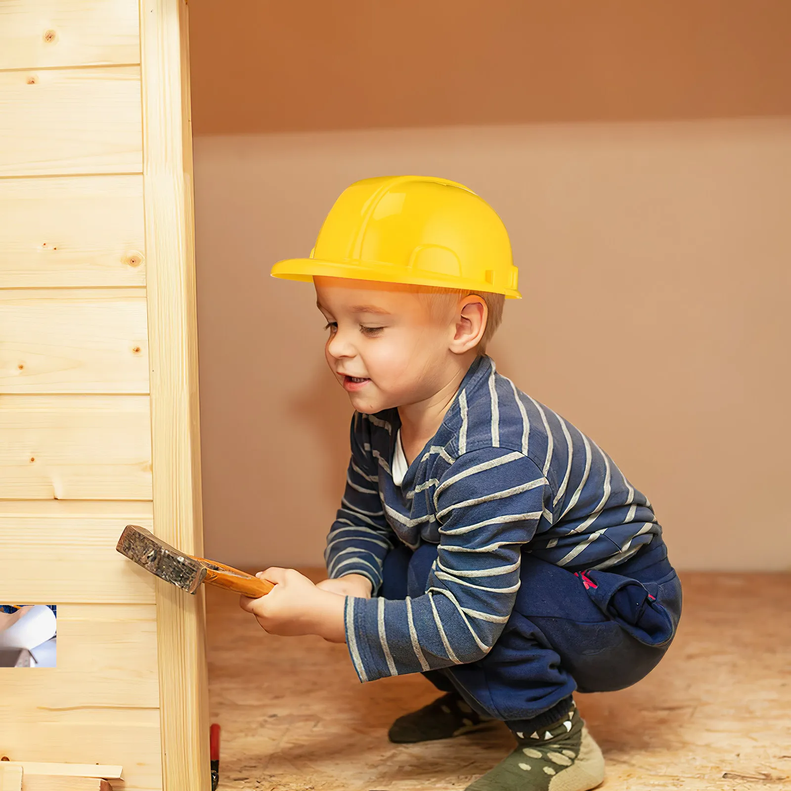 5 uds. de cascos de construcción para niños, color amarillo brillante, cascos de seguridad de simulación para niños, juego de roles, fiesta, disfraz, regalo