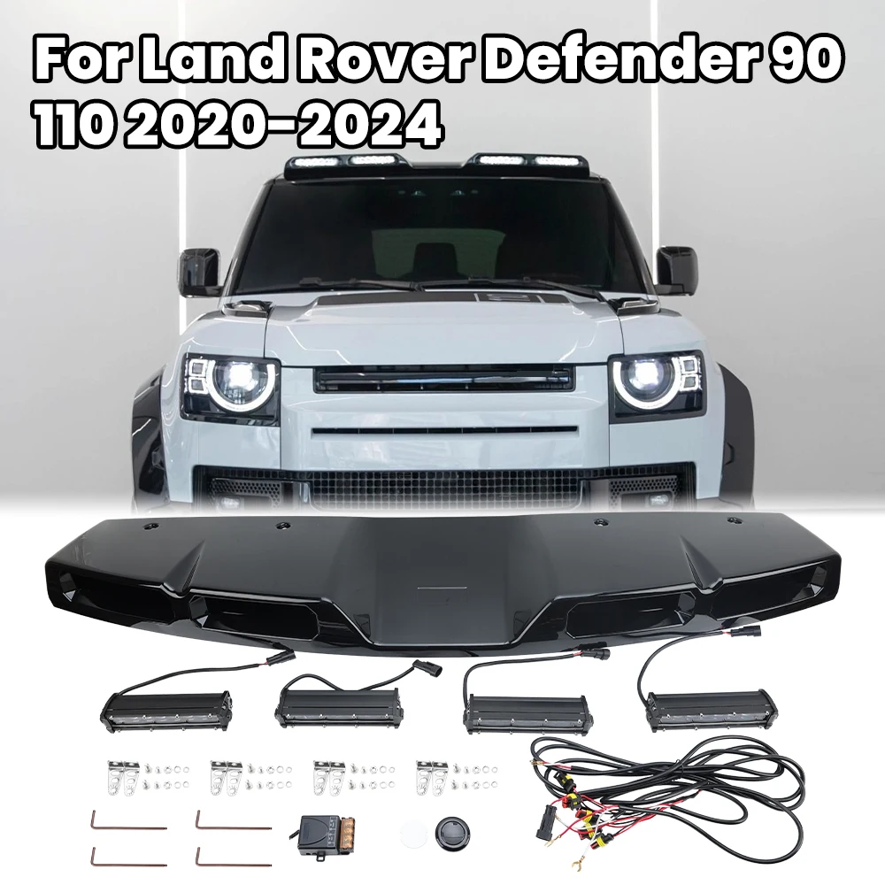 

Top light for Land Rover Defender 90 110 2020-2025 Roof Light 4 Light Exterior Decoration Accessories Front Roof Light Bar light