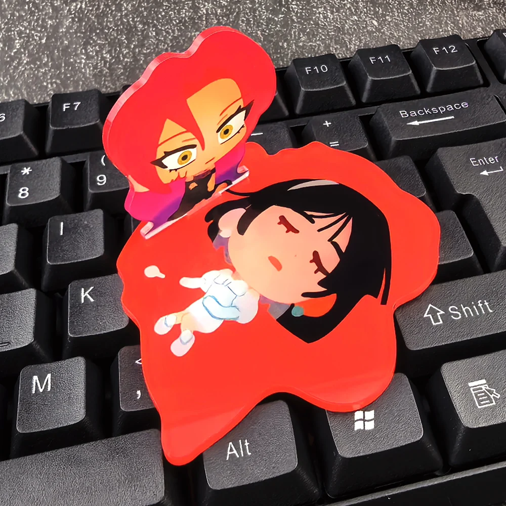 Alien Stage Mizi & Sua Q Style Acrylic Standee, Cute Two Character Desk Ornament, Anime Merch Collectible Gift for Fans