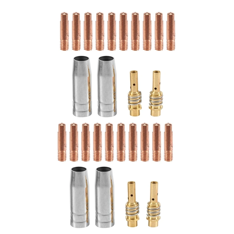 

28Pcs 15AK Welding Torch Consumables 0.9Mm MIG Torch Gas Nozzle Tip Holder Of 15AK MIG Welding Torch