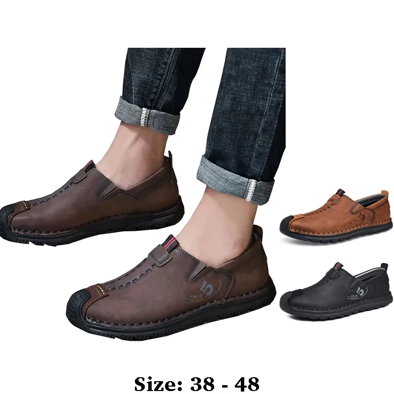 

Высококачественные повседневные мужские туфли-лодочки из натуральной кожи с низким вырезом, удобные размеры 41, 42, 45, 46, новые осенние прогулочные туфли 2025 года