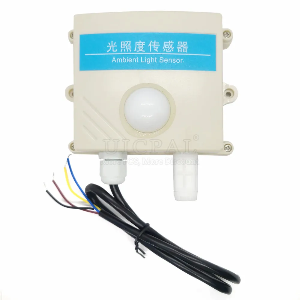 Illumination Sensor RS485 Output Analog 0-5V 0-10V 4-20mA High Precision Plant Ambient Light Transmitter Illuminometer 200000LUX