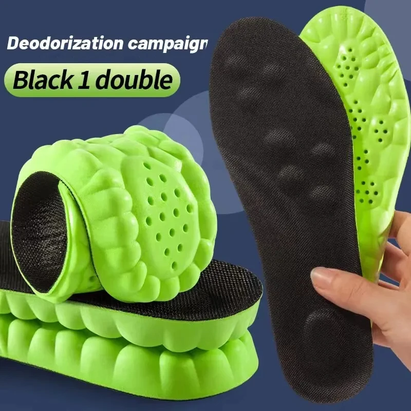 High Elasticity Latex Sport Insoles Soft Shoe Pads Arch Support Orthotic Insoles Breathable Deodorant Shock Absorption Cushion