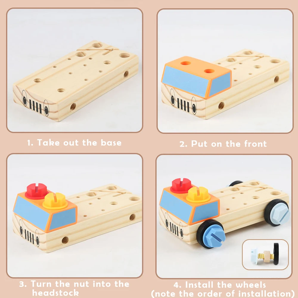 Stół warsztatowy dla dzieci drewniana zabawka zabawka Montessori od 2 3 4 lat walizka narzędziowa umiejętności motoryczne zabawka DIY zabawka edukacyjna zabawka prezent dla dziecka