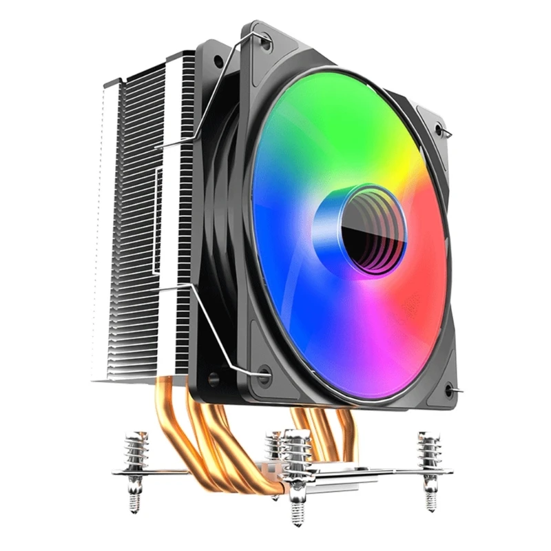 พัดลมระบายความร้อน CPU 4 Heatpipes PC หม้อน้ำพัดลมระบายความร้อน PWM พร้อม LED Y9RF