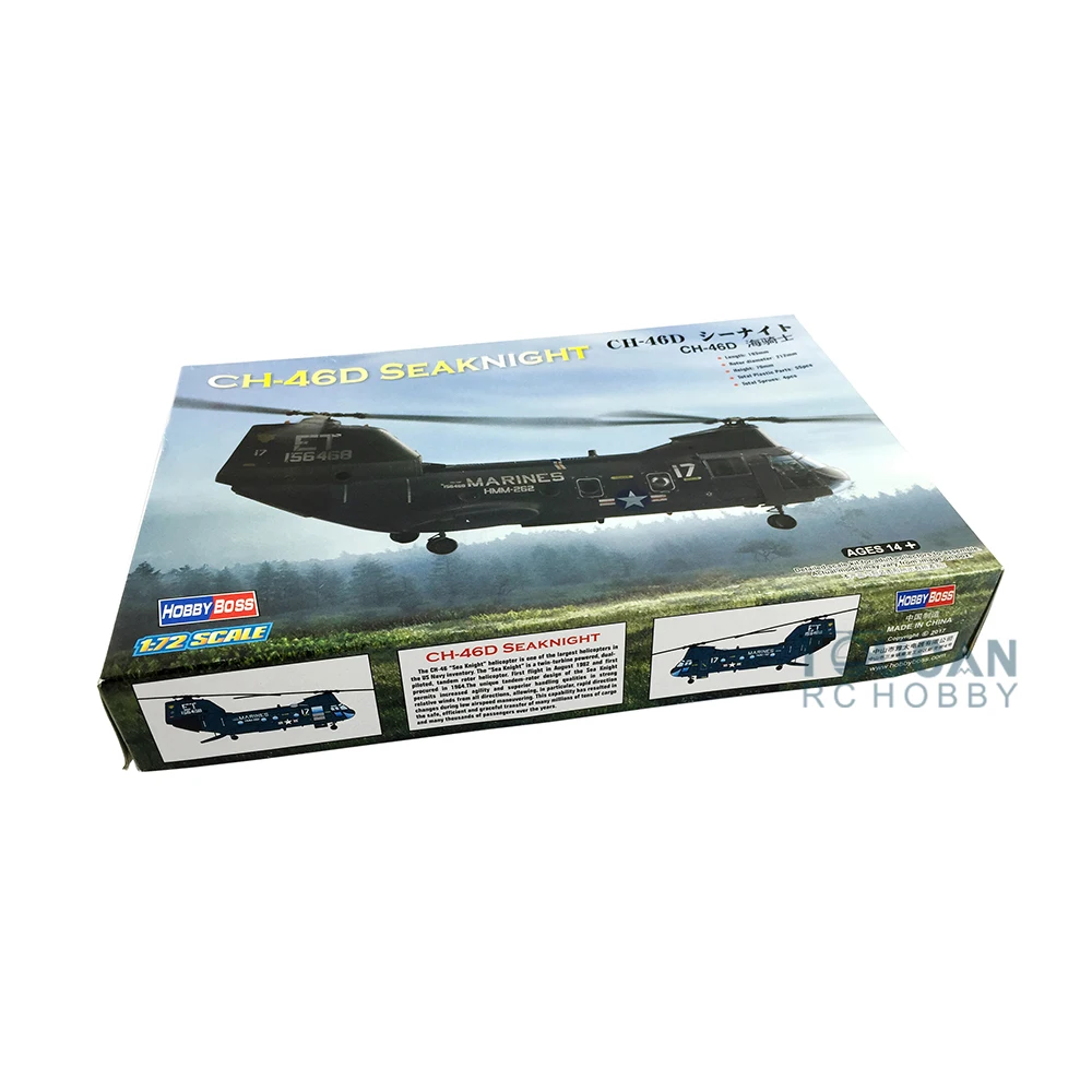 Trumpeter 1/72 Aircraft Hobby Boss 87213 American CH-46D Seaknight Helicopter Plane Model Gift for Boys TH06256-SMT6