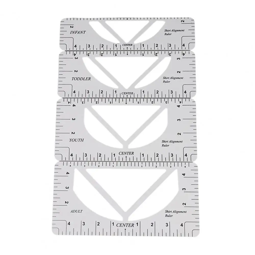 Sewing Rulers Accurate Scale T Shirt Measurement Tool Patchwork Rulers Clear Line  V-neck Round Neck DIY Sewing Patchwork Rulers