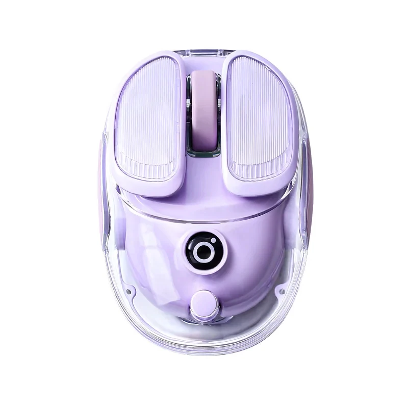 2026 New Cute Styl Purple Wireless RGB Mouse, Translucent Dual Mode Mini Mice, Small Hand Ergonomic Optical Mouse,