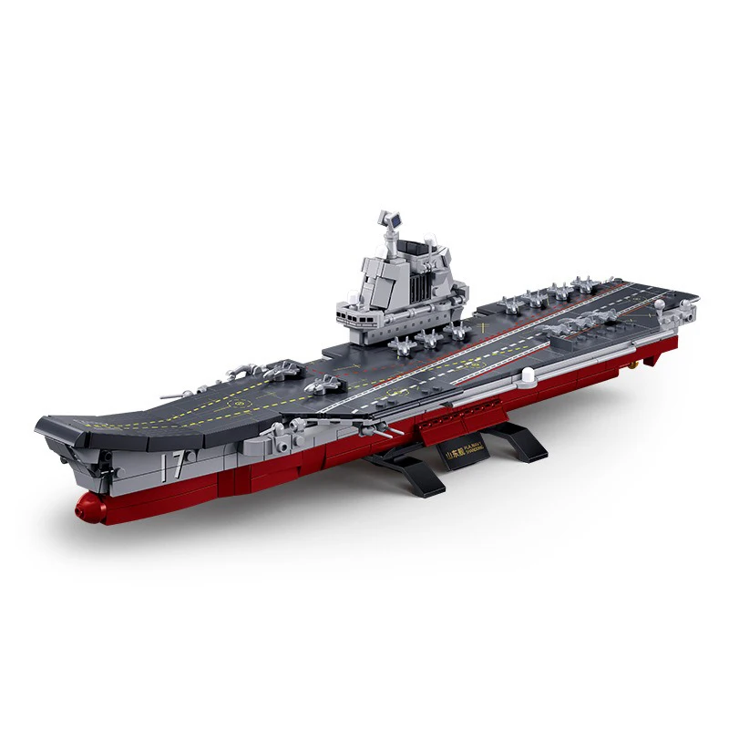 B1210 Hot Sluban Blocks Military Maritime Aircraft Carrier Model Building Blocks Plane WW2 Battleship Warboat Brick Toy Gift