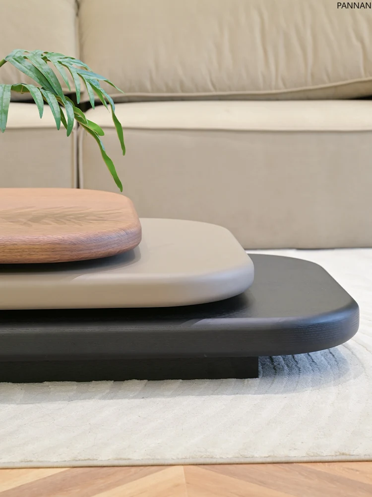 Rock goose stone coffee table cream wind rotatable wood grain Italian minimalist