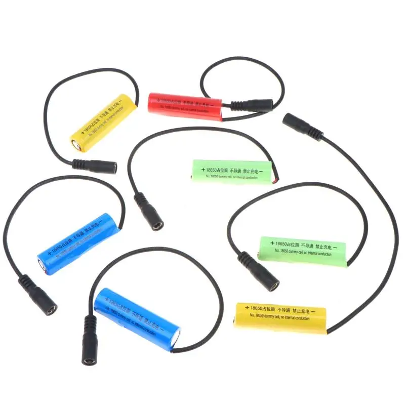 U13B Lightweight 18650 Dummy Cell Battery Setup Shell: 5.5x2.1mm/5.5x2.5mm Adapter Tube 0V Connection