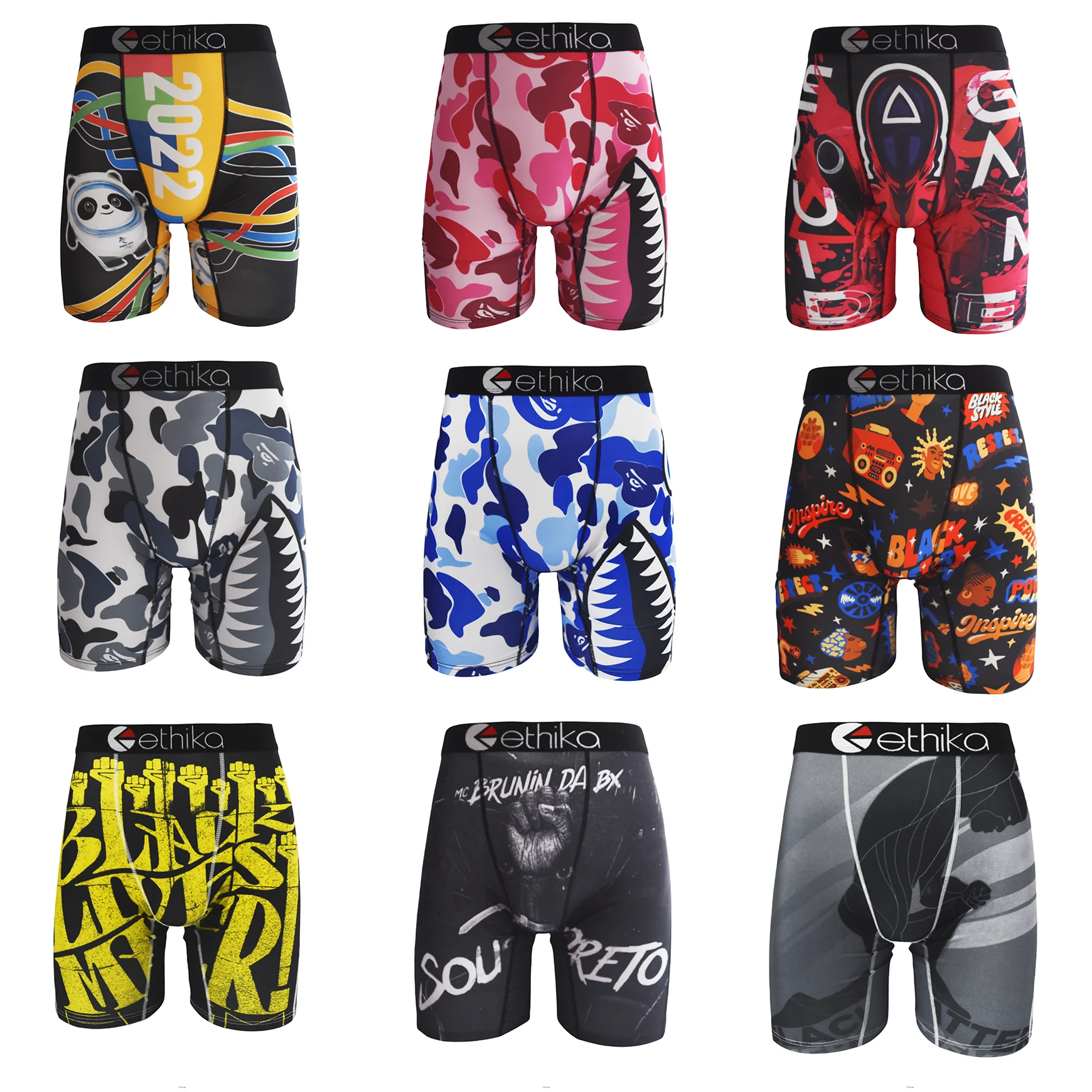 1Pc Sexy Men Underwear Boxers Fashion Print Man Underpants Summer Breathable Men's Panties Lingeries Plus Size Men Boxer Trunks