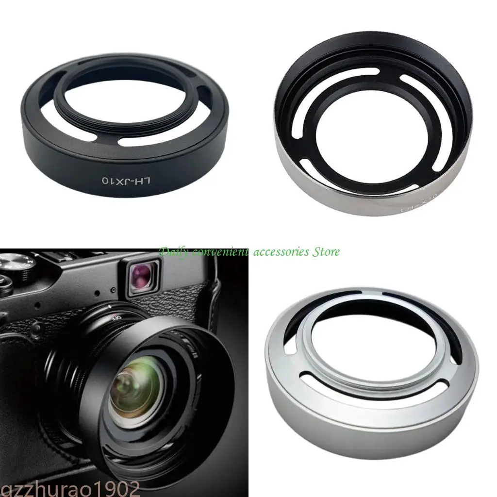 

97QB Interchangeables Alloy Camera Lens Hoods Cover with Hollows Out Pattern For X10 X20 X30 Series